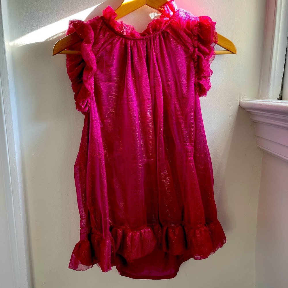 Brand New Maeve Hot Pink Sparkle Top Large